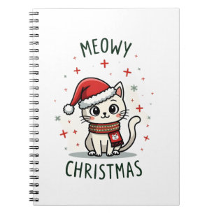 Meowy Christmas Cat Lover Funny Festive Holidays C Notebook