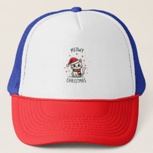 Meowy Christmas Cat Lover Funny Festive Holidays C Trucker Hat