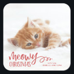 Meowy Christmas Cat Pet Holiday Sticker<br><div class="desc">Spread the love this holiday season with a unique and super cute pet holiday sticker that says "Meowy Christmas"</div>
