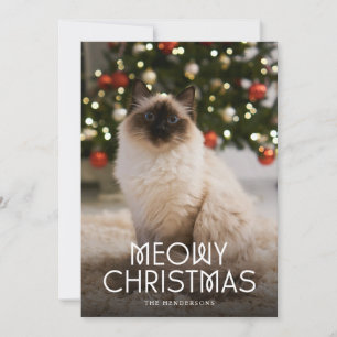 Meowy Christmas Cat Photo Holiday Card
