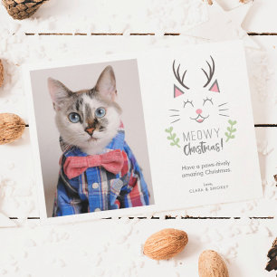 Meowy Christmas Cat Photo Holiday Card