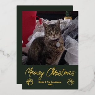 Meowy Christmas Cat Photo Paw Print