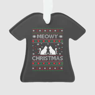 Meowy Christmas Cat Ugly Sweater T-Shirt Ornament