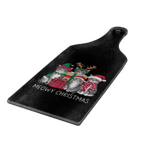 Meowy Christmas Cat Xmas Funny Cats Lover Cutting Board