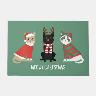 Meowy Christmas Cats Doormat