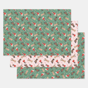 Meowy Christmas Cats Wrapping Paper Sheet
