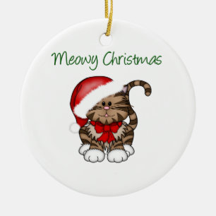 Meowy Christmas Ceramic Tree Decoration