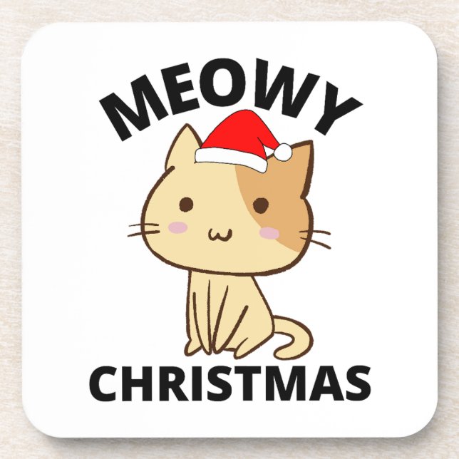 Meowy Christmas     Coaster (Front)