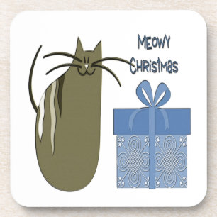 Meowy Christmas Coaster