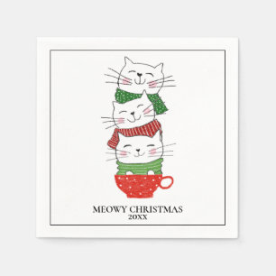 Meowy Christmas Custom Cats Cup Scarves Cute Napkin