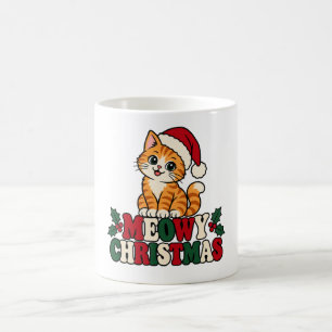 Meowy Christmas Cute Cat Ceramic Mug