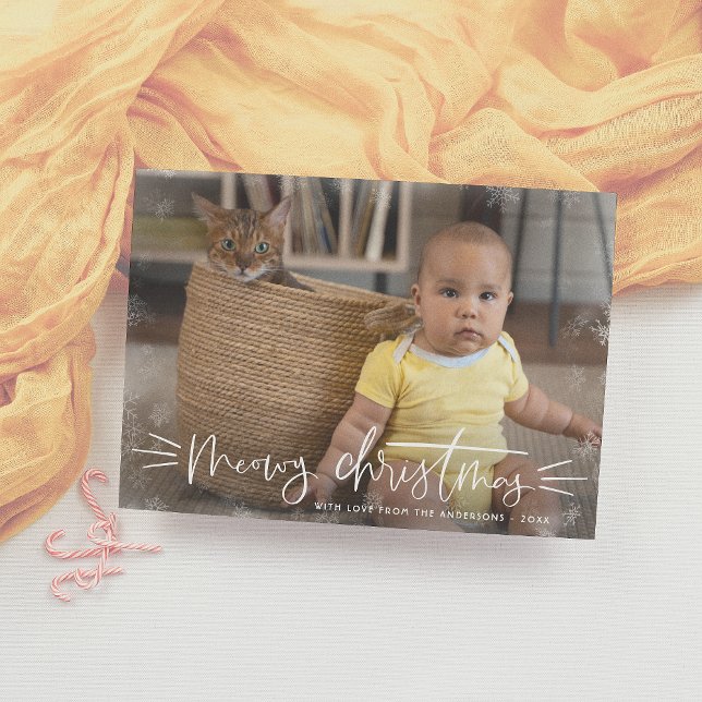 Meowy Christmas Cute Cat Christmas Holiday Photo (Creator Uploaded)