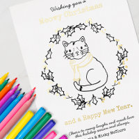 Meowy Christmas Cute Cat in Scarf