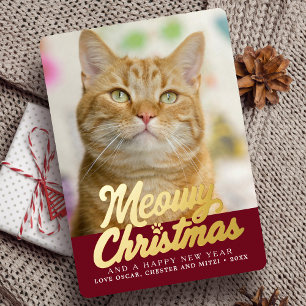 Meowy Christmas Cute Cat Photo Christmas