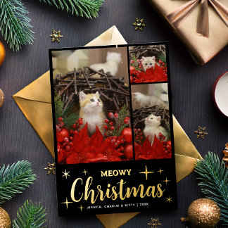 Meowy Christmas Cute Cat Photo Collage Pet Kitten