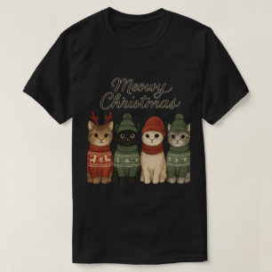 Meowy Christmas Cute Cats T-Shirt   Cozy Holiday