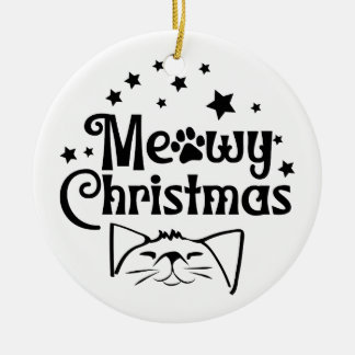 Meowy Christmas | Double Sided Ceramic Tree Decoration