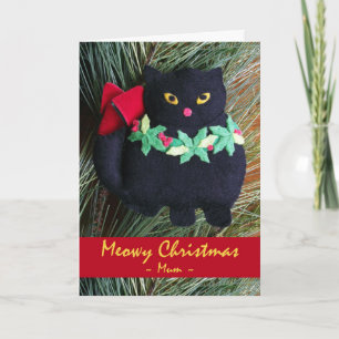Meowy Christmas for Mum, Cat Ornament Holiday Card