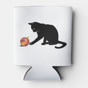 Meowy Christmas Funny Cat Can Cooler