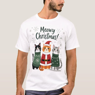 Meowy Christmas Funny Cat Christmas Holiday Xmas S T-Shirt