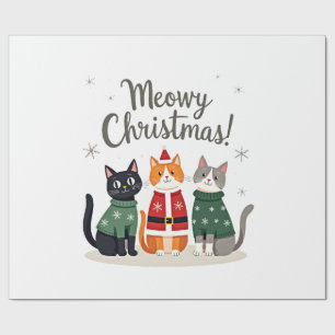 Meowy Christmas Funny Cat Christmas Holiday Xmas S Wrapping Paper