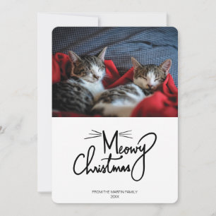 Meowy Christmas Funny Cat Christmas Photo Card