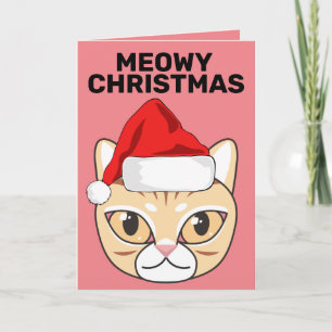 MEOWY CHRISTMAS FUNNY CAT GREETING CARDS