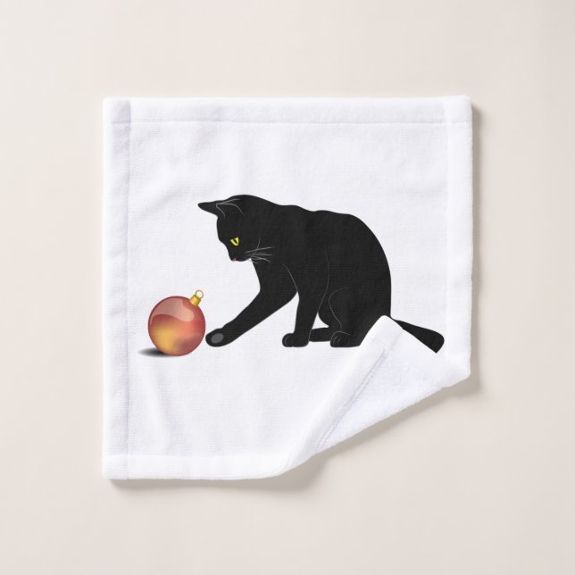 Meowy Christmas Funny Cat Wash Cloth (Wash Cloth)