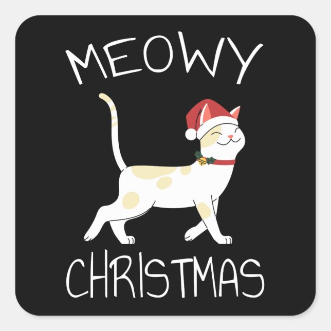 Meowy Christmas - Funny Christmas 2022   Square Sticker (Front)