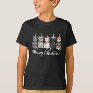 Meowy Christmas Happy Cat Year Cat Lover Xmas T-Shirt