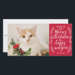 Meowy Christmas Holiday Card<br><div class="desc">Wish your friends and family a meowy christmas with a personalised holiday photo card with your cat's name and photo!</div>