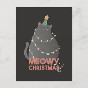 Meowy Christmas Holiday Postcard