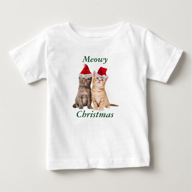 Meowy Christmas Kitten Baby Shirt (Front)