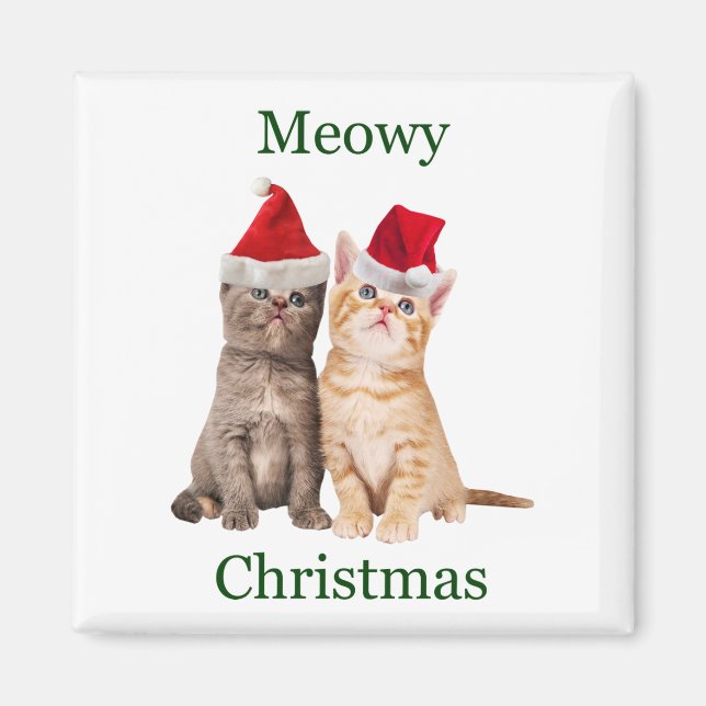 Meowy Christmas Kitten Magnet (Front)