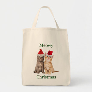 Meowy Christmas Kitten Tote Bag