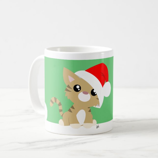 Meowy Christmas Kitty Mug (Front Left)