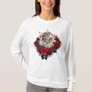 Meowy Christmas Maine Coon Cat  T-Shirt