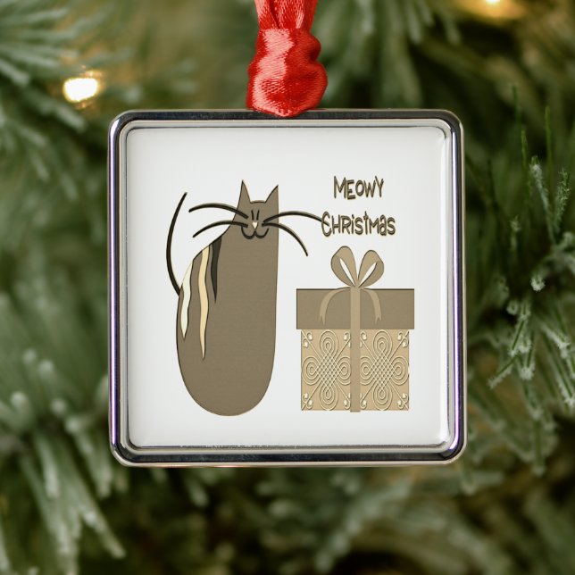 Meowy Christmas Metal Tree Decoration (Tree)
