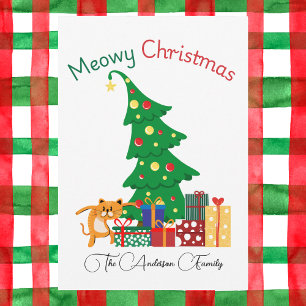 Meowy Christmas, Naughty Cat, Funny, Humour Holiday Card