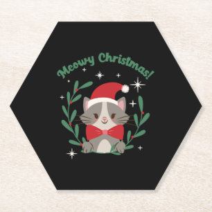 Meowy Christmas     Paper Coaster