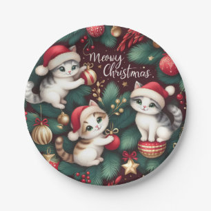 Meowy Christmas -  Paper Plate