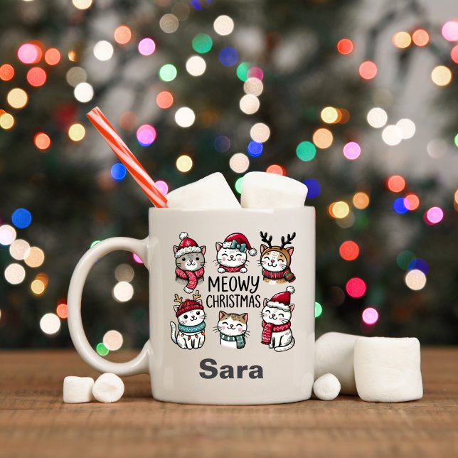 Meowy Christmas Personalised Cat Lover Mug (Meowy Christmas Personalized Cat Lover Mug
)