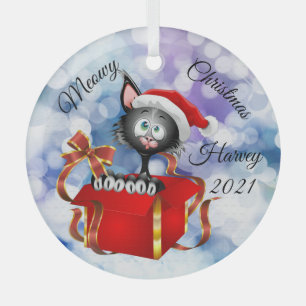 Meowy Christmas Personalised Cat Ornament