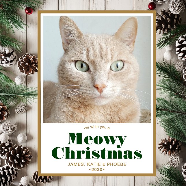 Meowy Christmas Photo Holiday Card (Creator Uploaded)