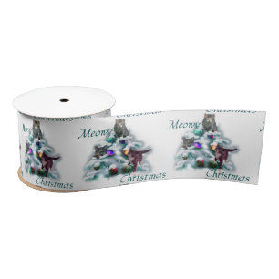Meowy Christmas Satin Ribbon