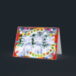 Meowy Christmas! - Snow kittens card with border<br><div class="desc">Snow-kitty for purrfect greeting card!</div>