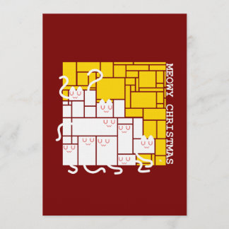 Meowy Christmas Square Cats Invitation