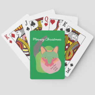 Meowy Christmas stocking stuffer Playing Cards