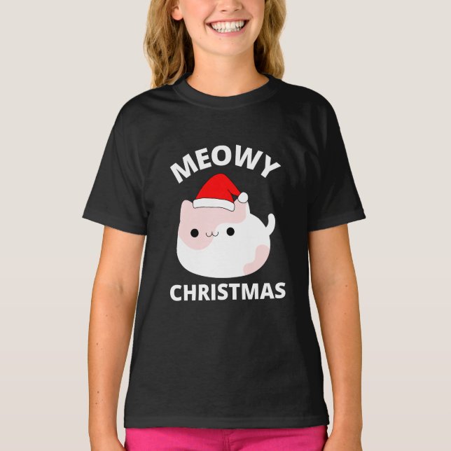Meowy Christmas    T-Shirt (Front)