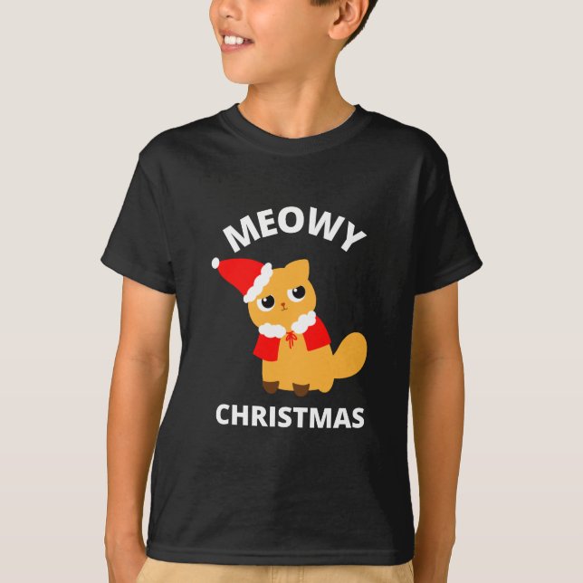 Meowy Christmas T-Shirt (Front)